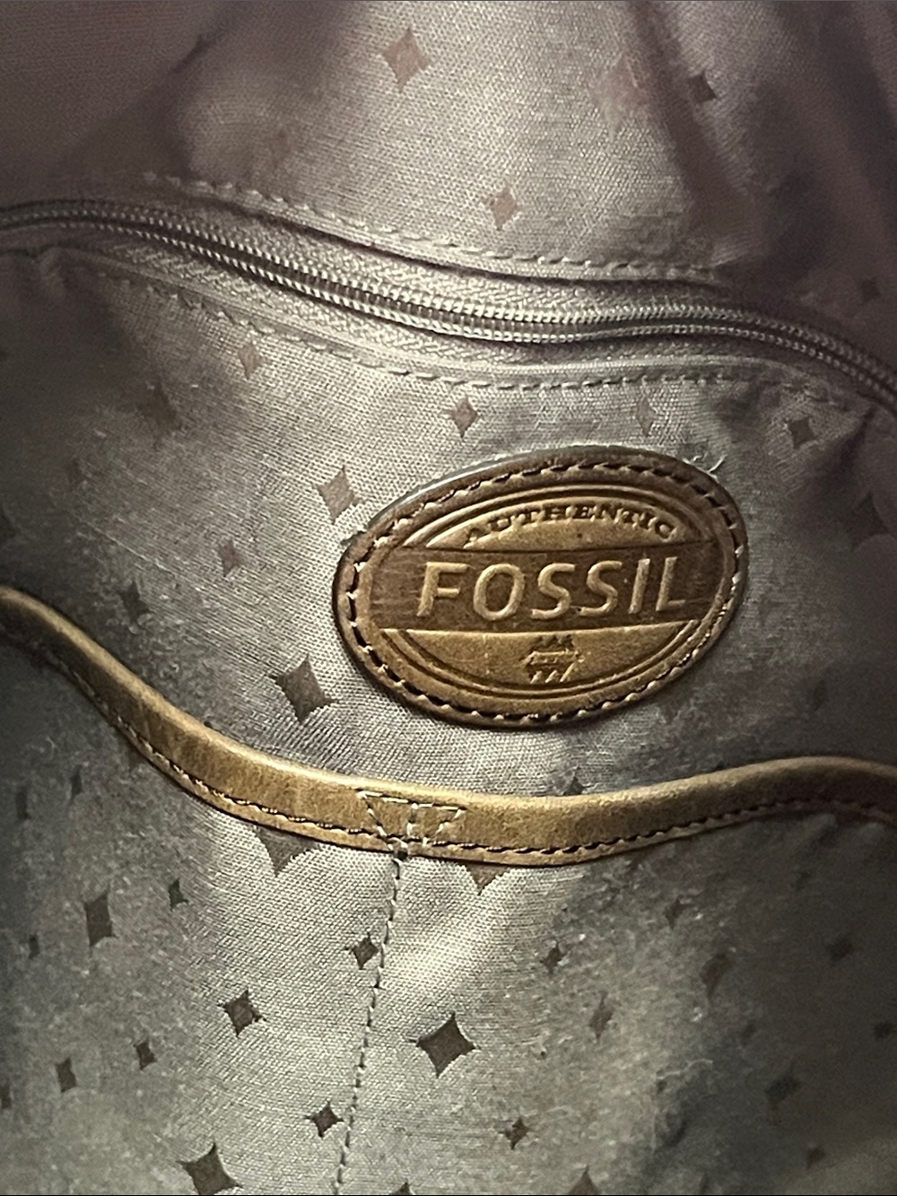 Fossil Explorer ZB5508 Leather Suede Patchwork Crossbody Tote Bag Multicolor - Picture 10 of 16